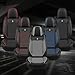 Seat Covers Full Set Custom Fit for Jeep Renegade 2015-2023, Standard Waterproof Car Seat Cover, Breathable and Comfortable Leather Cushion Cover, Auto Interior Accessories (Black Gray)