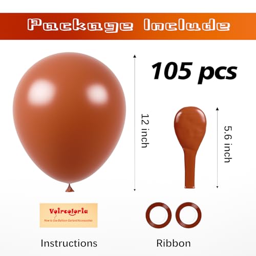 Image of Voircoloria 105pcs Coffee Balloons 12inch Party Latex Balloons for Boys Girls Birthday Baby Shower Gender Reveal Wedding Sunflower Party Decorations