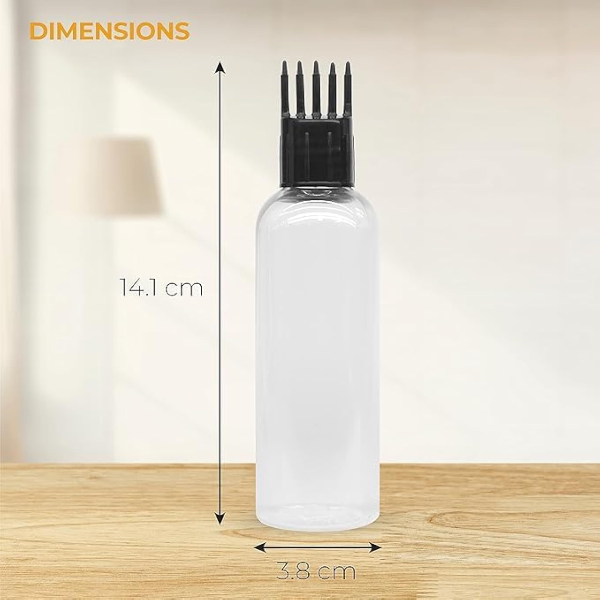 100ml Transparent Cylindrical Hair Root Comb Applicator Bottle