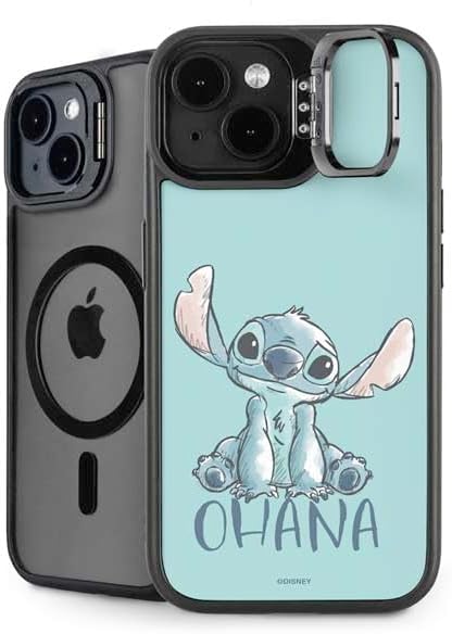 Skinit Kickstand Phone Case Compatible with iPhone 14 - Officially Licensed Disney Lilo and Stitch Ohana Design