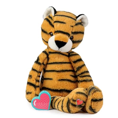 My Baby’s Heartbeat Bear, 20 Second Re-Recordable Voice Recorder Plush Memory for Ultrasound Audio, Pregnancy Keepsake & Registry Gift, Tiger Recordable Plush (Not a Medical Device)