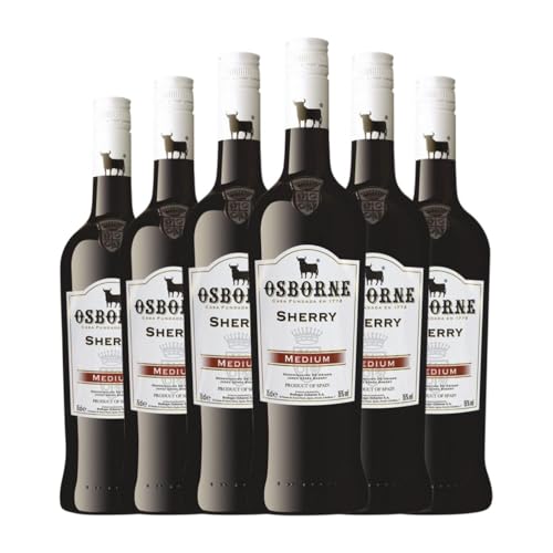 Osborne Medium Dry Semi-Seco Semi-Dulce Jerez-Xérès-Sherry 75 cl Vino generoso (Caja de 6 Botellas de 75 cl)