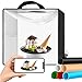Produktbild EMART Fotobox zum Fotografieren, 40x40 cm Fotostudio Lichtbox, Tragbarer Fotografie Lichtzelte 144 LED-Licht und 6 wasserdichte PVC Hintergründe für Produktfotografie, kleine Gegenstände