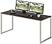 SHW Home Office 48-Inch Computer Desk, Silver/Espresso