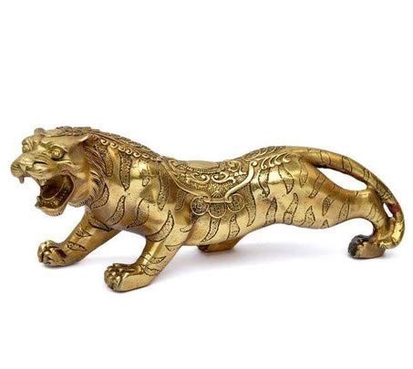 Tigre en cuivre pur H3TF5J : objet de décoration d'artisanat d'art pour salon chic