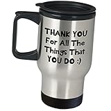 Gifts For Administrative Assistant Stainless Steel Travel Mug - Thank You For All - Cute Office Appreciation For Coworker Employee Happy Admin Professional Day Recognition Award Reward