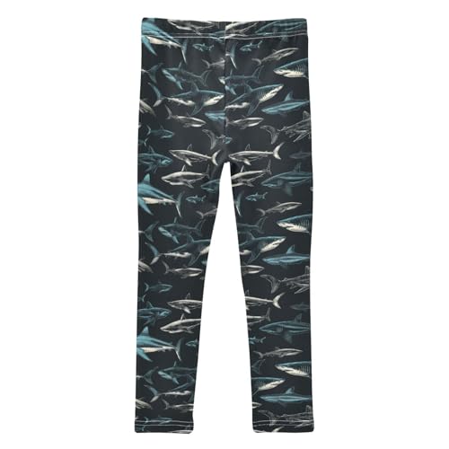 Girls Leggings Soft Toddler Ankle Length Bottoms Shark Kids Dance Yoga Pants 4-10 Years2