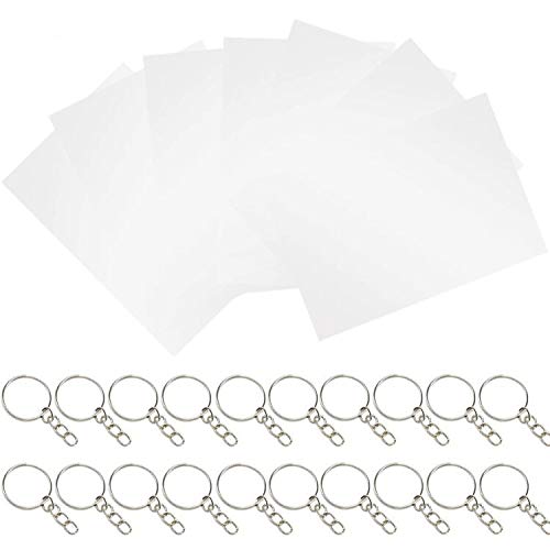 BESTZY 27pcs Transparente mate Shrinky dinks Placas Retráctiles Plastico magico imprimible Blanco sin patrón(Transparente)