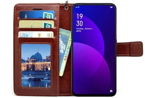 Image of Bintage Artificial Leather::Rubber Flip Cover Compatible Model for Infinix X680 / Smart 4 - Brown