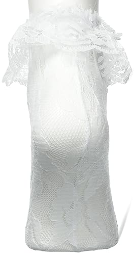 Legavenue-Women's Ruffle Cup Lace Anklet Socks, White, One Size #TOP4