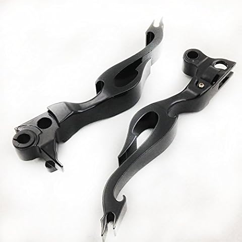 SMT-Black Brake Clutch Flame Lever Compatible With H-D Xl Sportster 883 1200 Softail [B00V2ZQBL4] Cover