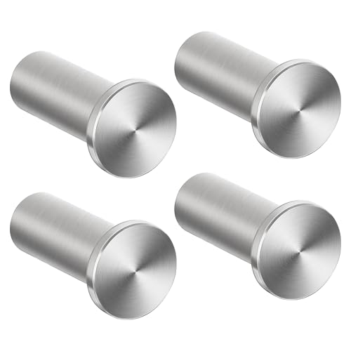SAYAYO Garderobenhaken Edelstahl Kleiderhaken Wand Haken zum Schrauben Handtuchhaken Wandhaken Garderobe Gebürstet 4 Stück für Badezimmer Küche Schlafzimmer EGOY001Y-LS-4P