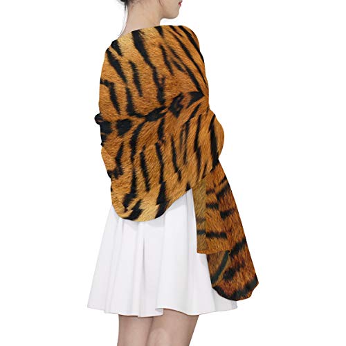AUUXVA Tiger Print Women Silk Scarf Tiger Pattern Lightweight Long Soft Chiffon Shawl Wrap Neck Scarves Muffler for Ladies Girls Men4
