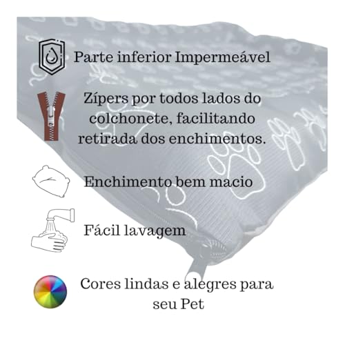 Cama Pet Tamanho M - 62 x 48 cm - Colchonete Macio Para Cachorro ou Gato Caminha Pet Lavável