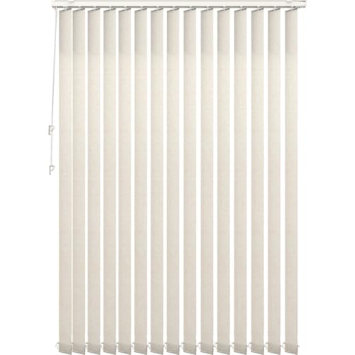 PANDAHOME Estor Vertical Stockholm 100% poliéster, Lamas pivotantes para Control de luz, fácil Montaje con Kit y Barra Ajustable. Ideal para Ventanas Grandes. Color Beige, hasta 250x260 cm.