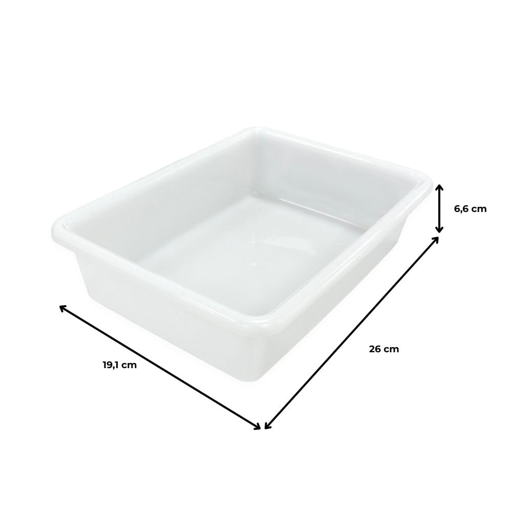 Pack 12 Bandejas Alimentarias con Tapa 2,2L Sin BPA Cocinas y Restaurantes | 26,8x19,7x7cm. Sin BPA. Ideal para comedores, colegios, mercados, panaderías, pizzerías y conservación de alimentos.