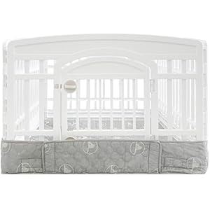 PJYuCien Dog Playpen Bottom Pad Fits for 36 Inch 4 Panels Exercise Pet Pen, Using as a Fence Stabilization and Puppy Pen Mat, Hoop and Loop Design, Grey (Playpen Not Included)