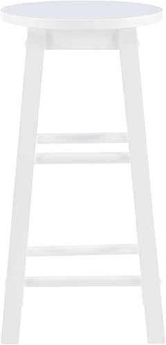 Vista 10 de Taburete de 24 pulgadas Zeke Blanco con asiento redondo de Linon