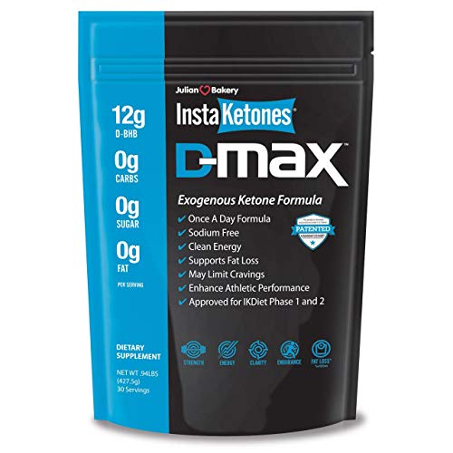 Julian Bakery InstaKetones® D-MAX® 12g D-BHB (Near Flavorless) (Once A Day) Exogenous Ketones (30 Servings)