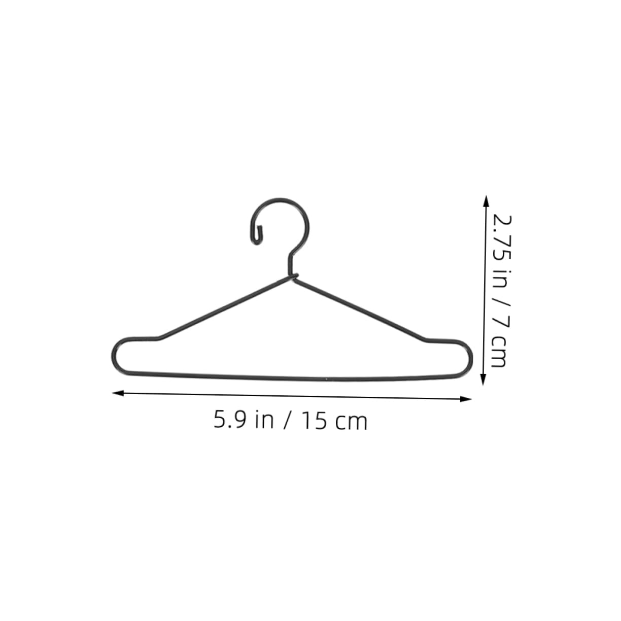 Unomor 20pcs Doll Pet Clothes Rack Wardrobe Hanger for Doll Outfits Doll Clothes Accessories Clothes Hanger for Doll Dresses Clothes Hangers Wire Hangers for Doll Outfits Black Iron