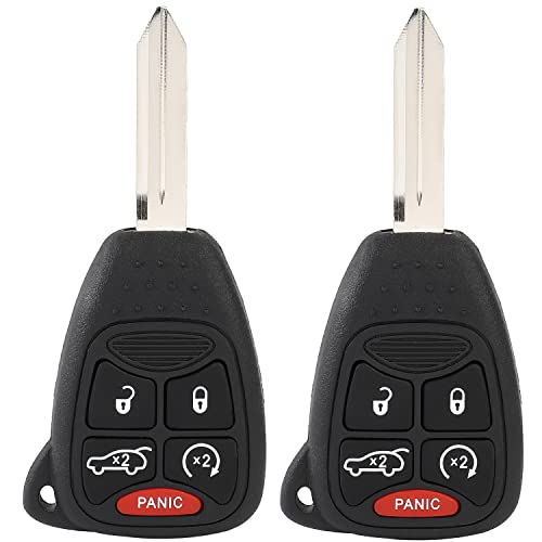 KEYALL 2 Pack 5 buttons Remote Control Car Key Fob 2011-2014 Fit for Chrysler 200 2.4L,2011-2014 Fit for Chrysler 200 3.6L OHT692714AA