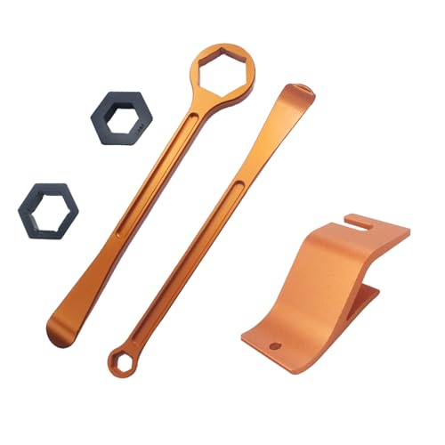 Image of Motorcycle Tyre Iron Tool Kit Raceline Levers Hex Wrench Spanner Head Tire Change 10mm 13mm 32mm 27mm 22mm 0.87'' 1.06''0.51''0.39'' 1.26'' For EXC SX XC EXCF Dirt Pit Bike (Orange-2)