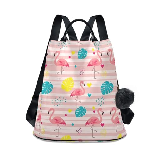 Mochila antirrobo mujer bolsa de viaje con estampado Pink Flamingos moderno