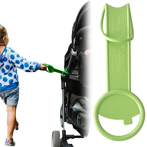 Image of Tagalong Stroller Accessory for Child Safety | Toddler Must Have to Keep Kids Close | Toddler Travel Accessory - Links to Strollers, Backpacks, Shopping Carts - Disney Trip Essential - Green Tag