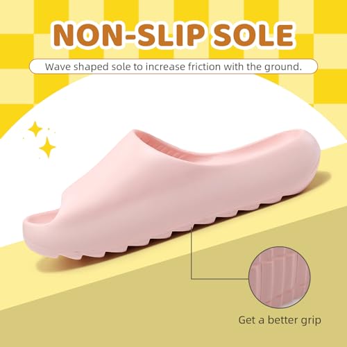 Image of Kids Cloud Slides for Boys & Girls, Super Soft & Comfy Beach Pool Slippers, Non-Slip Waterproof Shower Sandals for Toddlers & Kids