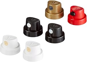 edding 5200 permanent spray nozzle kit - 6 interchangeable nozzles in 4 different spray widths, from fine line (1 cm) to large surfaces (14 cm)