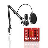 Audio Array Paquete profesional todo en 1 | Micrófono de condensador con mezclador de tarjeta de sonido Bluetooth USB | Configuración completa para transmisión, podcasting, juegos, canto y grabación