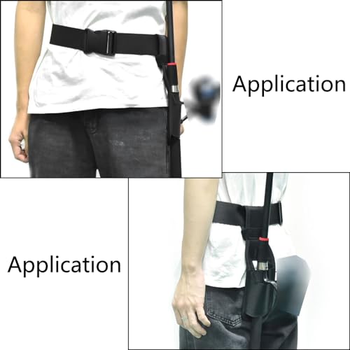 SEIWEI Cinto de vara de pesca, cinto de pesca, leve, ajustável, suporte para vara de pesca, cinto de