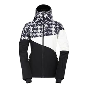 Dare2B Damen Womens Ice Iii Jacket Skijacke, Schwarzer Dogtooth Print, 42