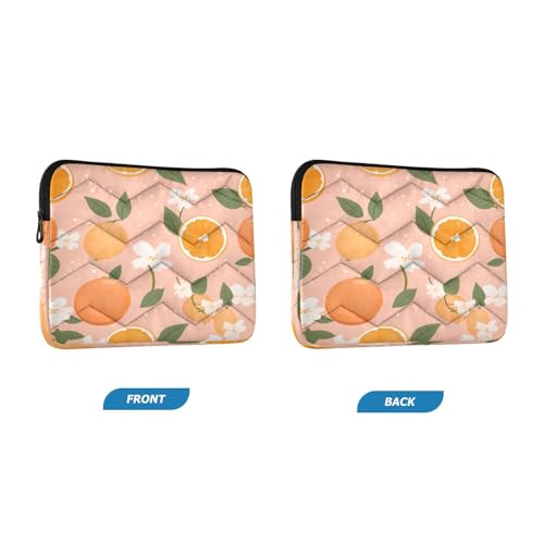 Funda para laptop 13-14 pulgadas impermeable con diseño color naranja y flores miniatura 2