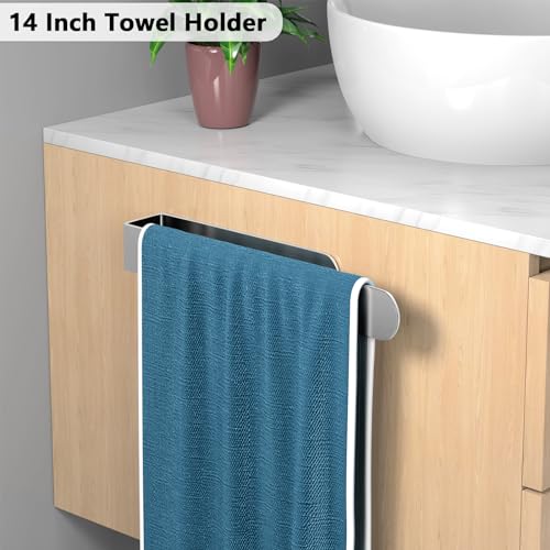 Image of HUFEEOH Towel Bar Set, 2 Pack, Silver 8 and 14 Inch Towel Racks, U-Shaped