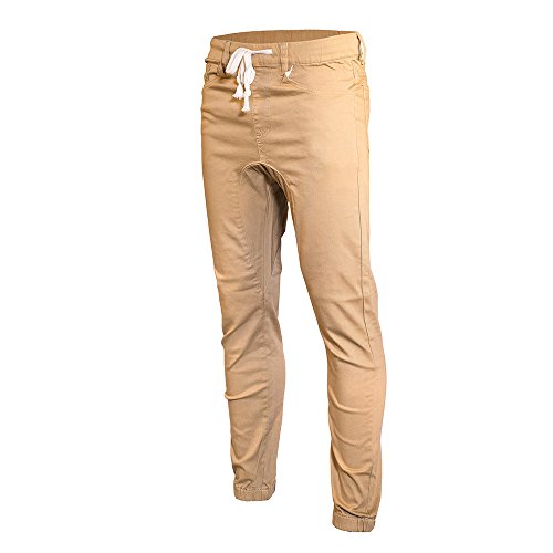 Minimal Clothing Men's Trendy Harem Twill Slim Fit Jogger Pants, Dc-wheat, Large2