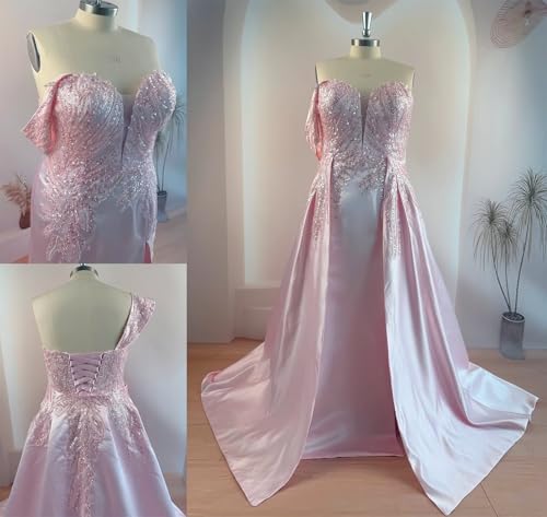 Xyiveaf Luxury Beaded Crystals Wedding Dress with Train Single Off Shoulder Beaded Bridal Wedding Gowns with Slit2