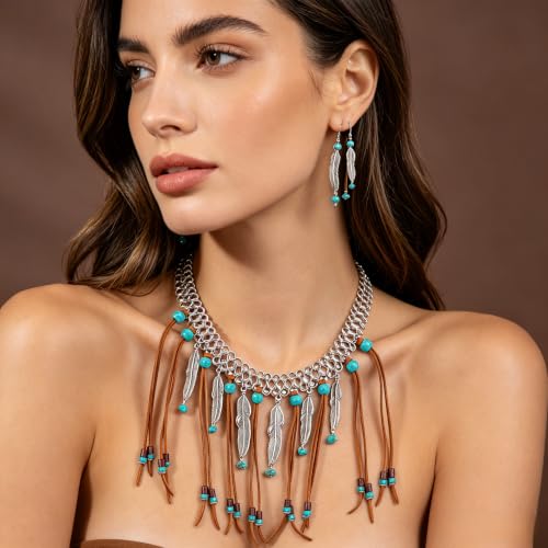Image of Montana West Rustic Couture's Western Jewelry Set for Women Cowgirl Vintage Western Necklace Earring