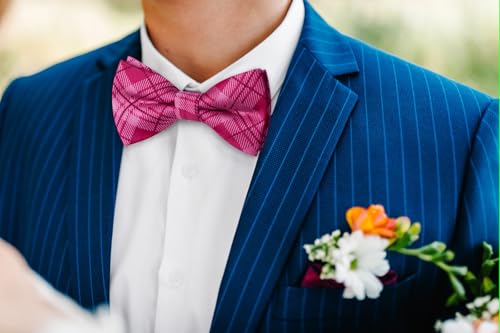 Image of HISDERN Bow Ties for Men Pretied Bowties Classic Formal Business Bow Tie Adjustable Tuxedo Bowtie for Wedding Party