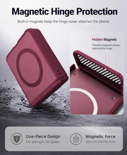 Image of STORMTAL for Samsung Galaxy Z Flip 8 Case with Privacy Screen Protector, [Compatible with Magsafe], [Full Body Hinge Protection], Magnetic Slim Case for Z Flip 8 Case Red