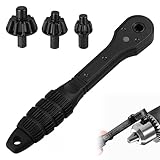 2-in-1 Ratchet Drill Chuck Key Wrench, Drill Chuck Ratchet Spanner, Universal Key Replacement Tool for Drill, Compatible with Most Electric and Power Tools