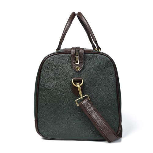 Adyan Leather Duffel Bag 20" Travel Carry on Weekender Luggage Overnight Bags for Women and Men (Green, 20 inch)4