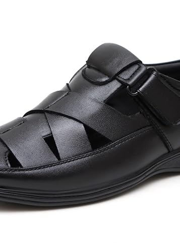 Image of BRUTE Faux Leather Sandals for Men | Fisherman Sandals | Closed Sandals