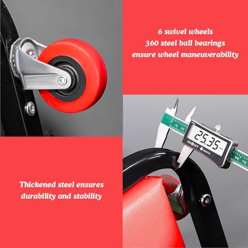 2-in-1 Red Automotive Creeper & Air Seat - Foldable Garage Tool for Auto Repair, Comfortable Rolling Mechanism, Space-Saving Design for Easy Storage