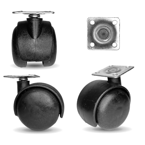 20x Rodizio Rodinha 50mm Para Móveis Pesados Com Chapa 48 x 48 MM