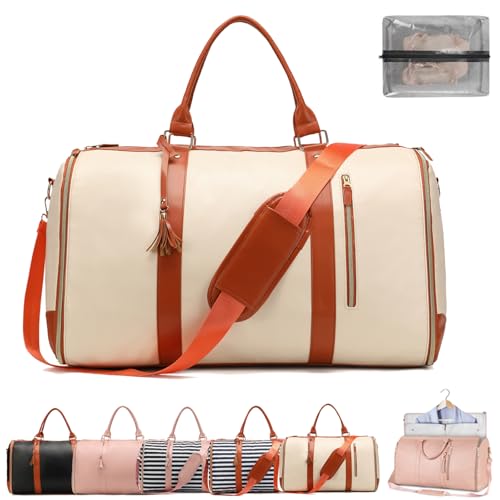 Styleushaven Foldable Travel Bag 2.0, 2 In 1 Large Capacity Foldable Garment with Wheels, Multifunctional Large Capacity Carry On Garment Duffle Bags for Airplane with Toiletry Bag (E-no Wheels)