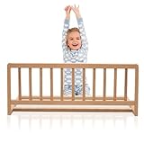 Geuther Bettschutzgitter Holz | Rausfallschutz Bett für Kinder | Bettgitter als Absturzsicherung Bett | Baby Rausfallschutz Elternbett, Rausfallschutz Kinderbett & Baby Bett in 90 cm Länge, Natur