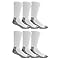 Fruit of the Loom Men's Best Fit Work Gear Heavy Duty Crew Socks with Dual Defense (6 Pack), White, Medium (6-12)