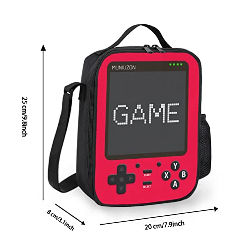 Muniuzon Insulated Lunch Box For Boys Girls, Reusable Game Lunch Bags, Waterproof Cooler Tote Bag With Adjustable Shoulder Strap And Water Bottle Holder #TOP2