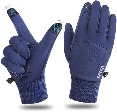 SIMIYA Running Gloves for Womens and Mens, Touch Screen Windproof Warm Thermal Gloves Anti-Slip Waterproof Gloves for Cycling Driving Riding